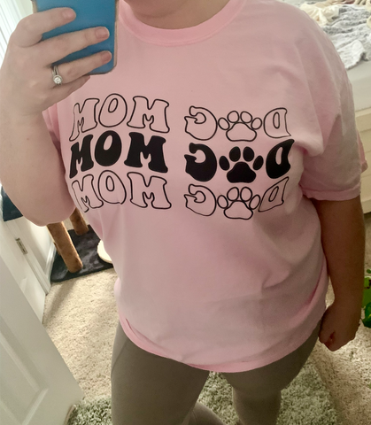 Dog Mom Repeating Short Sleeve Tee