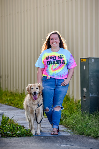 Tie Dye Retro Dog Mama T-Shirt